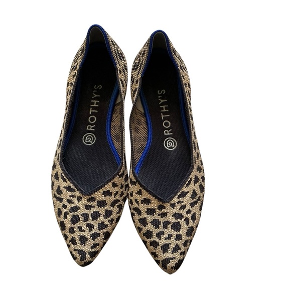 Rothy’s the point leopard cheetah animal printed pointed ballet flats shoes 9 - Picture 3 of 7